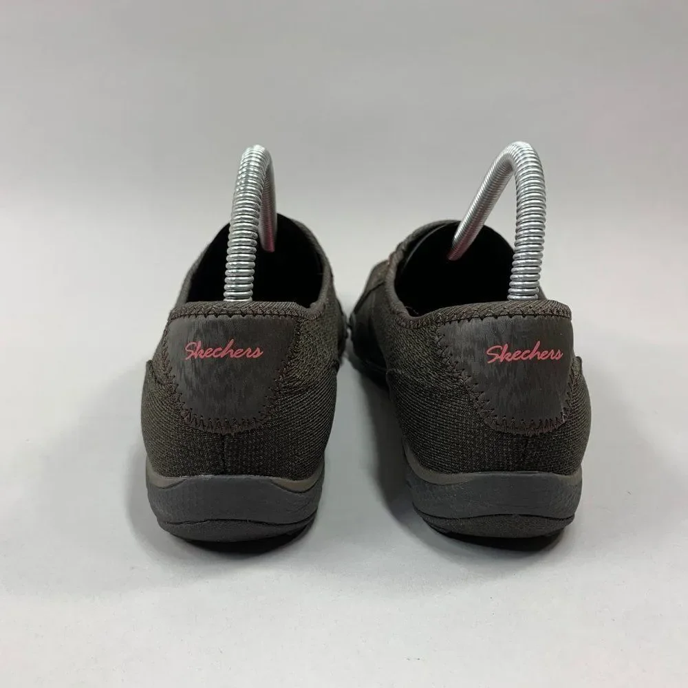 Skechers Breath Easy Shoes Women's Size 7 Brown Relaxed Fit Memory Foam Sneakers